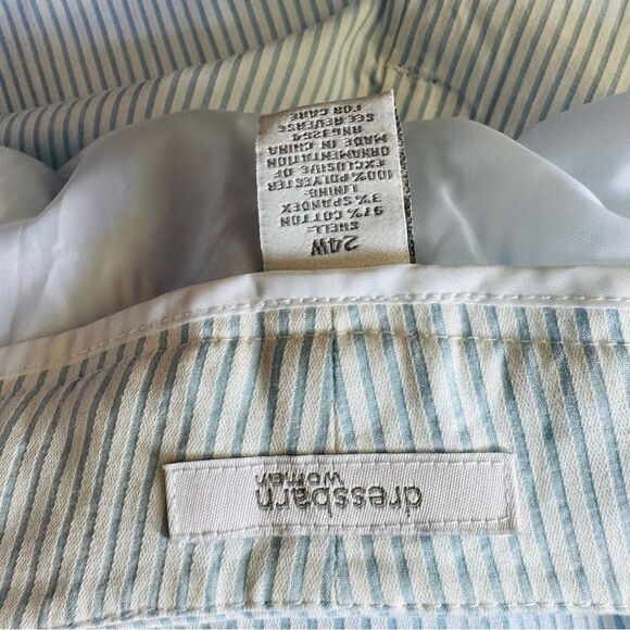 Dress Barn Blue White Striped Lined Wide Leg Pants Size 24 - Picture 5 of 5